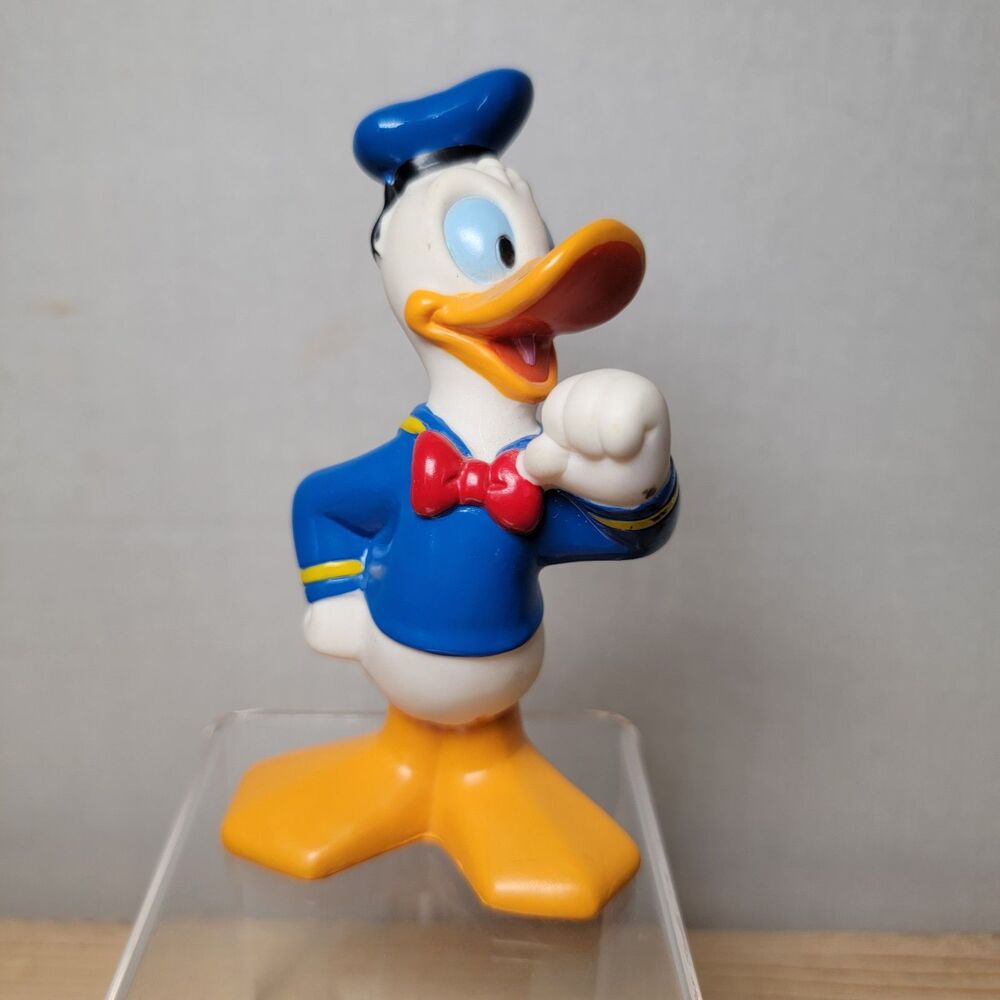 Classic Disney 4" Donald Duck in Retro Blue Sailor Uniform - Solid Plastic